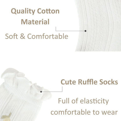 Baby Toddler Girls Ruffle Socks Newborn Infant Girl'S Knee High Solid Cotton Long Socks