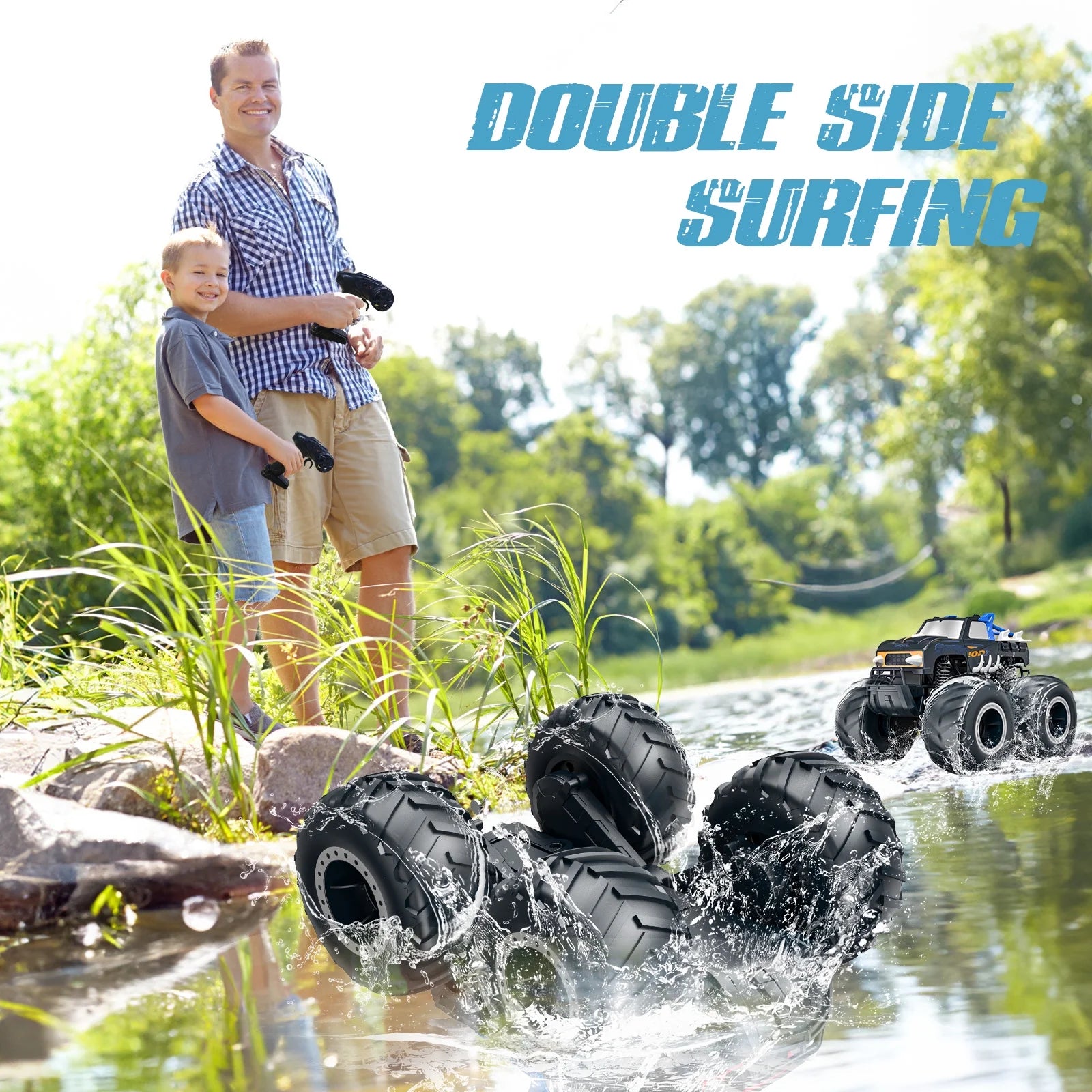 1:16 Remote Control Cars , Waterproof 4WD RC Monster Truck Toys Gifts for Kids Adults