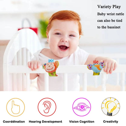 Baby Rattle Socks & Wrist Rattles for Babies 0-6 Months, Baby Toys 0-3-6-12 Months, Foot Rattles Sock for Newborn Toys, Soft Baby Rattles for Boy Girl Present Gift
