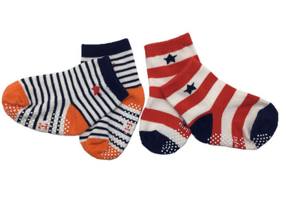 Assorted Non Skid Ankle Socks 5 Pairs 8-36 Months Baby Walker Boys Toddler anti Slip Knit Stripes Star Grips Socks