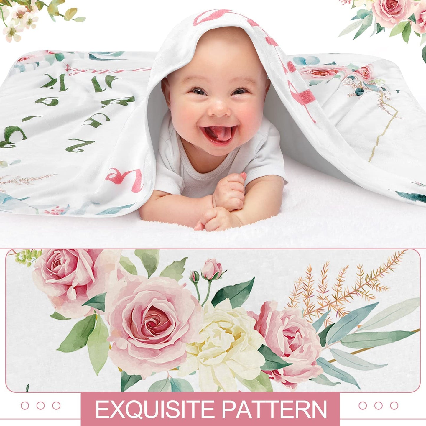 3 Pcs Highland Cow Monthly Baby Milestone Blanket for Girls 47" X 40'' Baby M...
