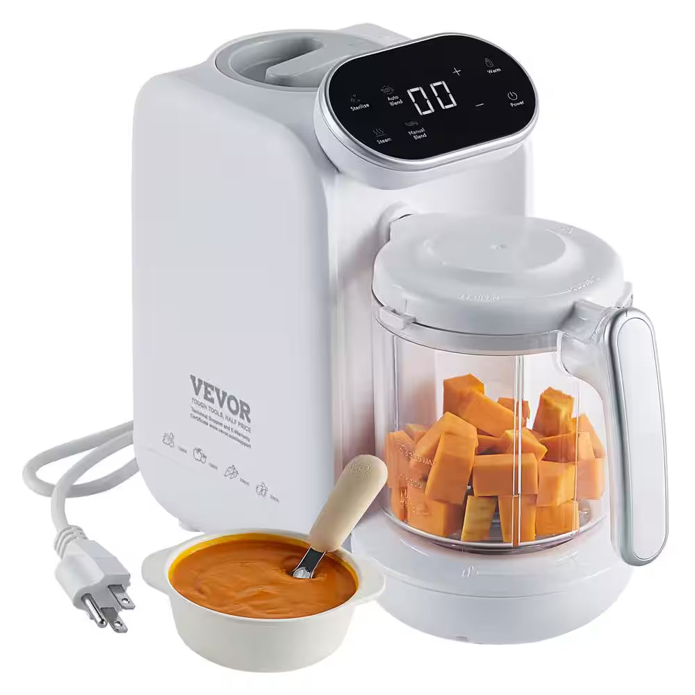 25.36 Oz. 50 Speed White Baby Food Puree Blender Baby Food Maker 430-Watt 750 Ml Tritan Bowl SUS304 Stainless Steel