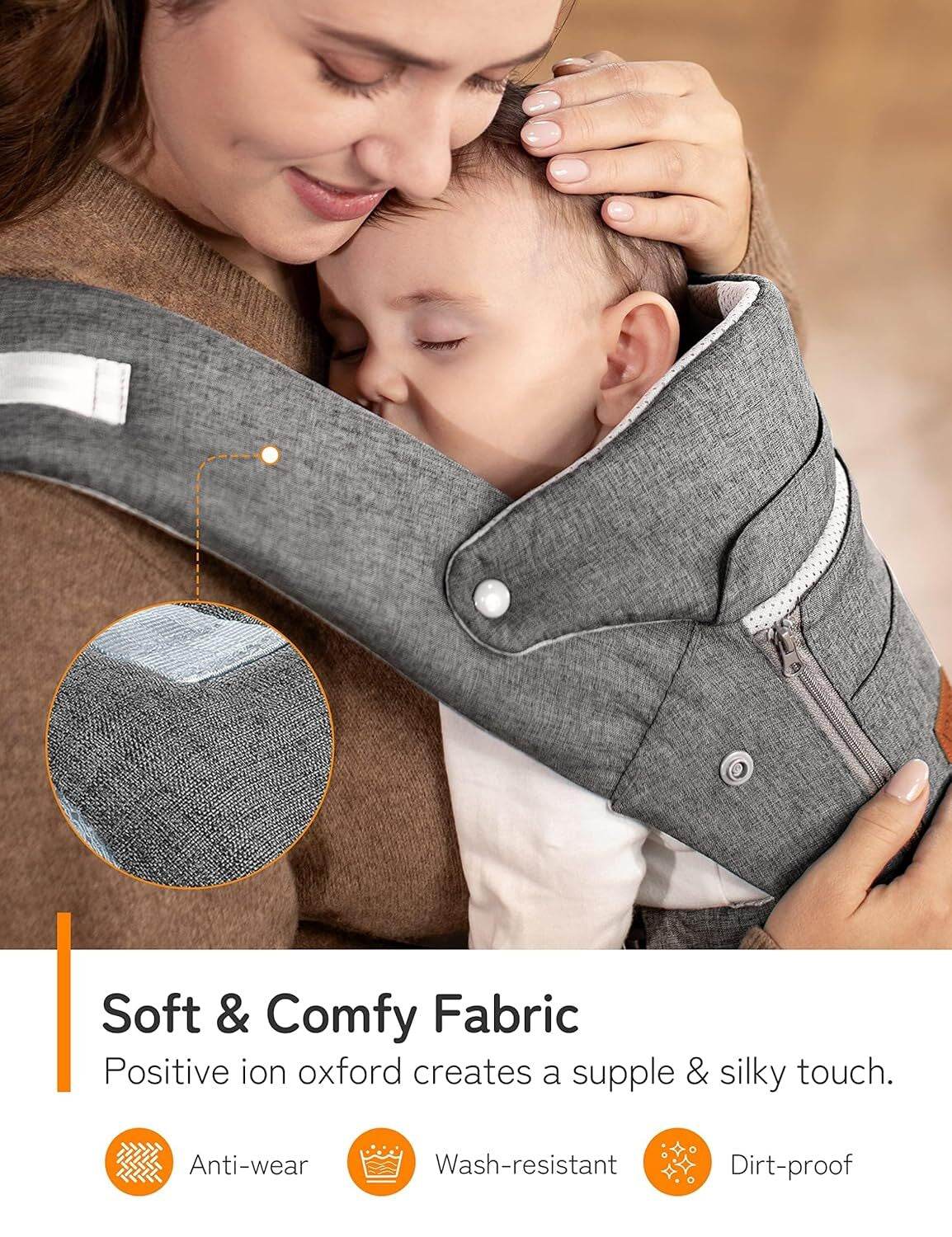 Baby Carrier with Hip Seat - Kangaroo Carrier Baby Body Holder with Waist Strap