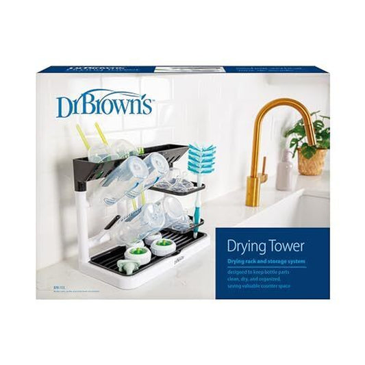 Compact Baby Bottle Drying Rack Vertical Drying Tower with Removable Tray