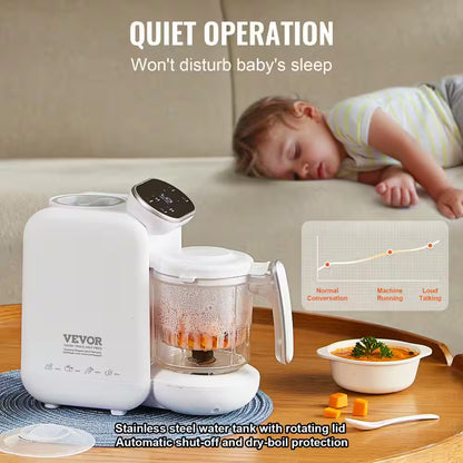 25.36 Oz. 50 Speed White Baby Food Puree Blender Baby Food Maker 430-Watt 750 Ml Tritan Bowl SUS304 Stainless Steel