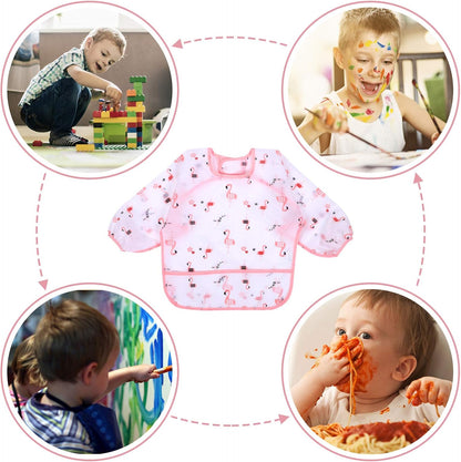 Long Sleeve Baby Bibs, Waterproof Sleeved Bib, Toddler Soft Bib for 6-36 Months