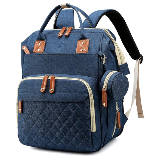 Diaper Bag Backpack with Changing Station Large Capacity Travel Baby Bags for Dad Mom Multifunction Foldable Nappy Bags with Crib/Pacifier Case