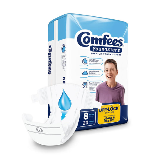 Youngsters Youth Incontinence Brief 8 Heavy Absorbency Contoured, CMF-8, 20 Ct