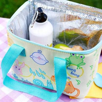 Milk&Moo Insulated Kids Lunch Box – Yellow Animal Print, Waterproof Cooler Bag for Toddlers, Preschool & Breastmilk Storage