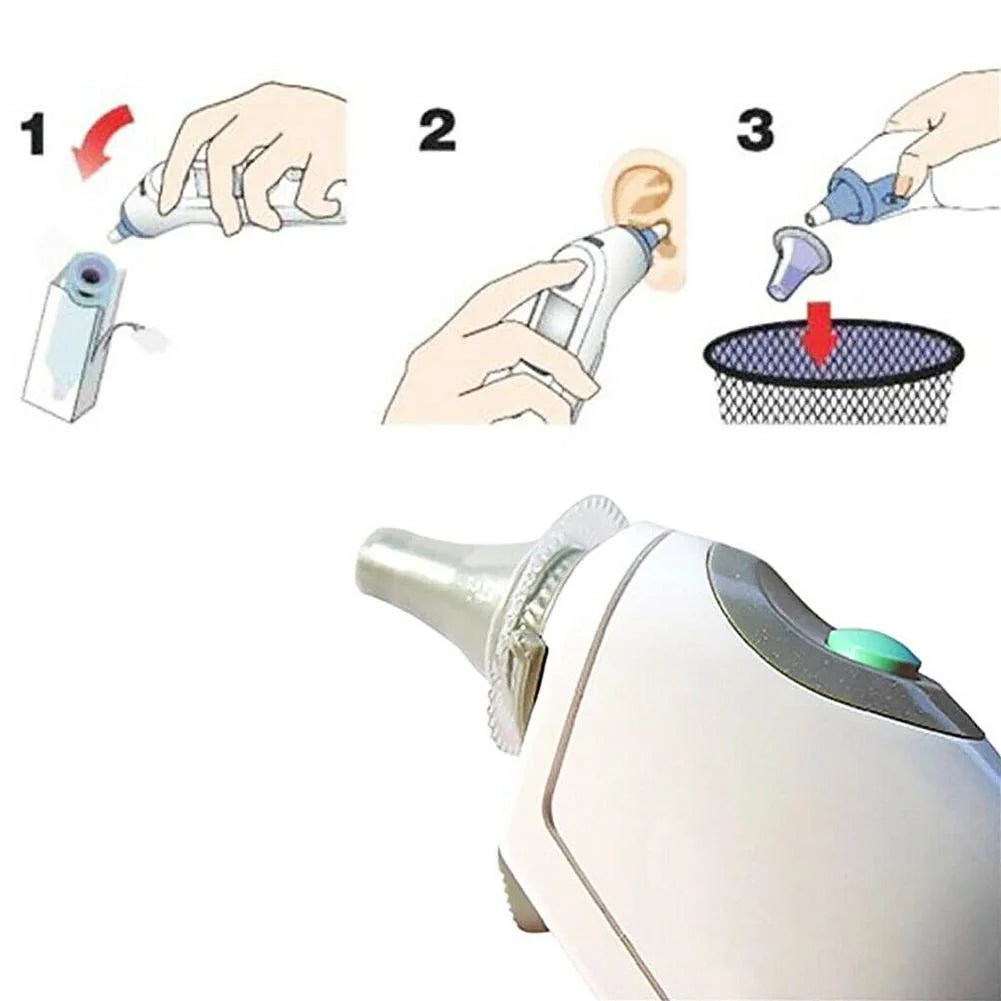 Ear Thermometer Cover for ,Ear Thermometer Cover Replacement,100Pcs PP Plastic Ear Thermometer Probe Protective Cover Replacement Accessory For