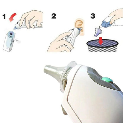 Ear Thermometer Cover for ,Ear Thermometer Cover Replacement,100Pcs PP Plastic Ear Thermometer Probe Protective Cover Replacement Accessory For