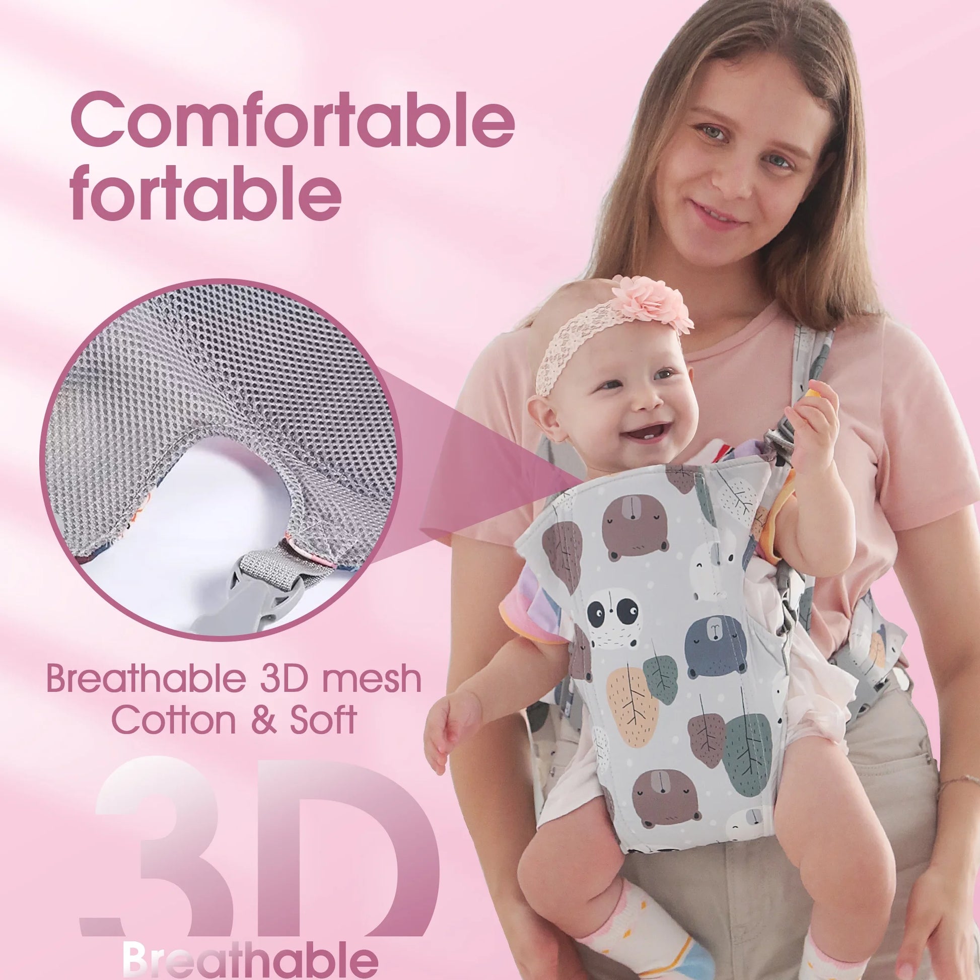 4 in 1 Baby Carrier, Infant Wraps Carrier Baby Carrier Backpack, Newborn Carrier for Baby Carrier Newborn to Toddler, Colorful