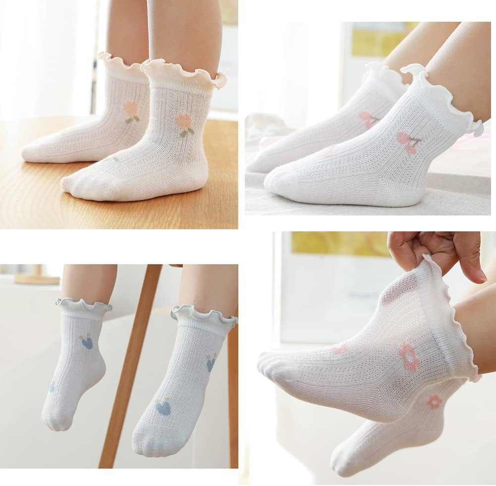 Baby Toddler Girls Ruffle Socks Newborn Infant Girl'S Knee High Solid Cotton Long Socks