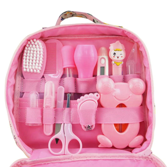 Baby Grooming Kit,13 in 1 Baby Health Care Kit,Newborn Babycare Accessories,Baby Health Care Set Portable Baby Care Kit,Safety Cutter Baby Nail Kit for Nursing Baby Heath and Grooming (Pink)