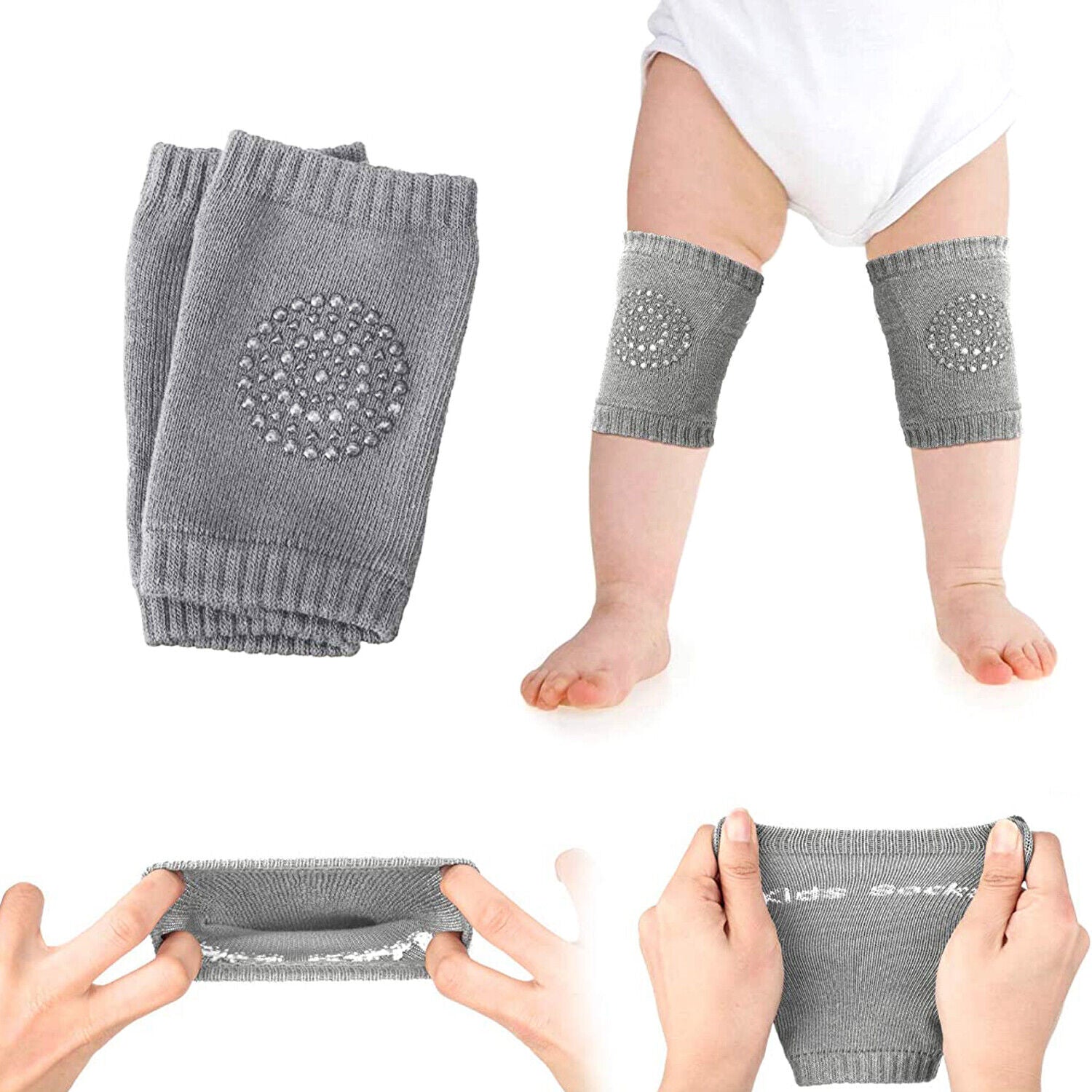 5 Pairs Crawling Knee Pads Safety Anti-Slip Walking Leg Elbow Protector for Baby