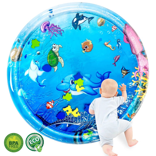 Tummy Time Mat,  Water Play Mat for Babies Inflatable Tummy Time Water Play Mat for Infants and Toddlers 3 to 12 Months Promote Development Toys, Cute Baby Play Mat
