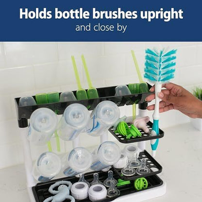 Compact Baby Bottle Drying Rack Vertical Drying Tower with Removable Tray