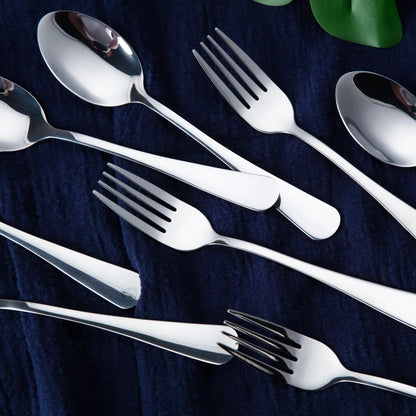 24Pcs Forks and Spoons Silverware Set Stainless Steel Flatware Cutlery Set for Home, Kitchen, Restaurant, Dishwasher Safe