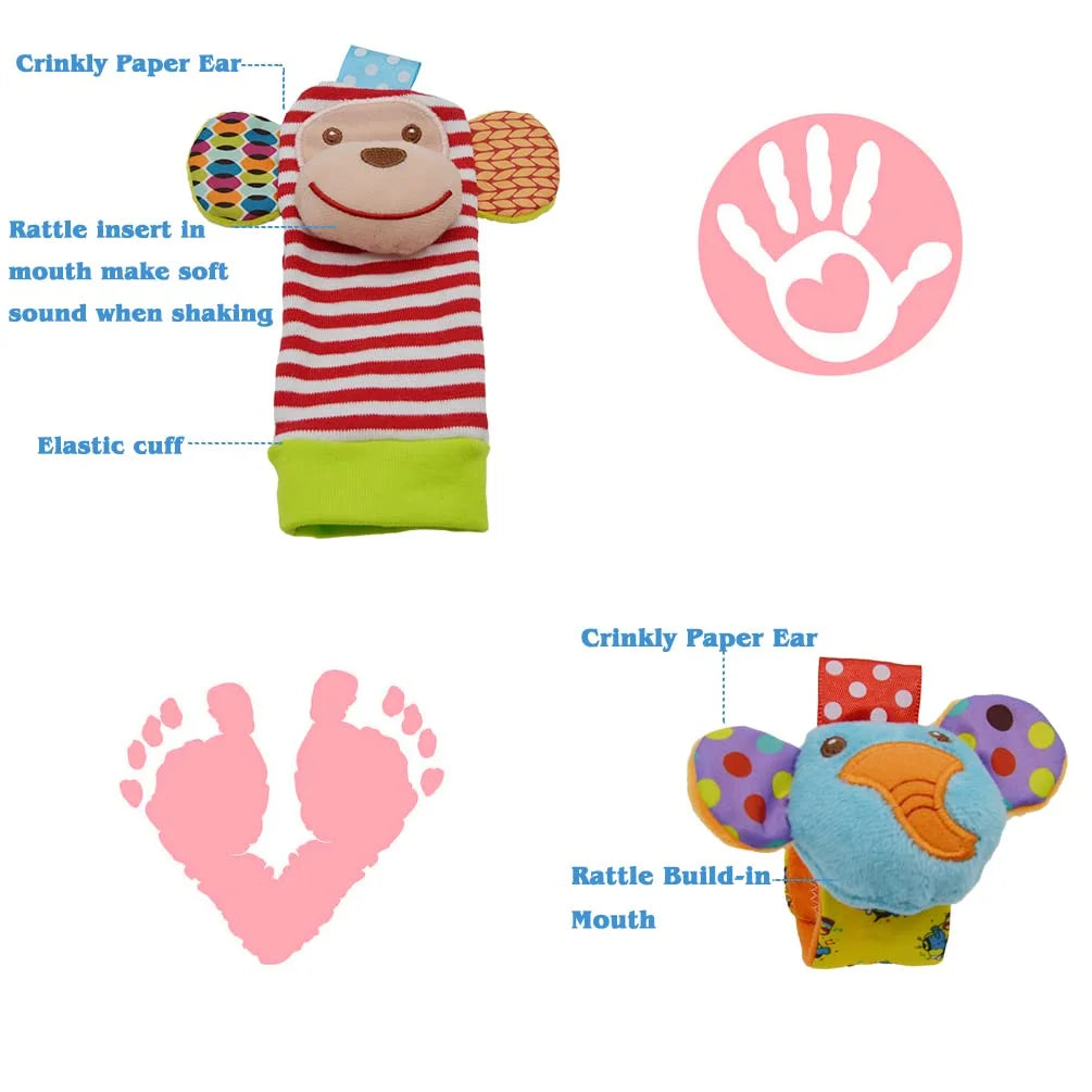 Baby Rattle Socks & Wrist Rattles for Babies 0-6 Months, Baby Toys 0-3-6-12 Months, Foot Rattles Sock for Newborn Toys, Soft Baby Rattles for Boy Girl Present Gift