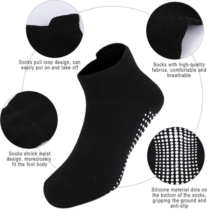 Non Slip Toddler Socks Baby Boys Girls anti Skid Grip Socks 3-5T Black