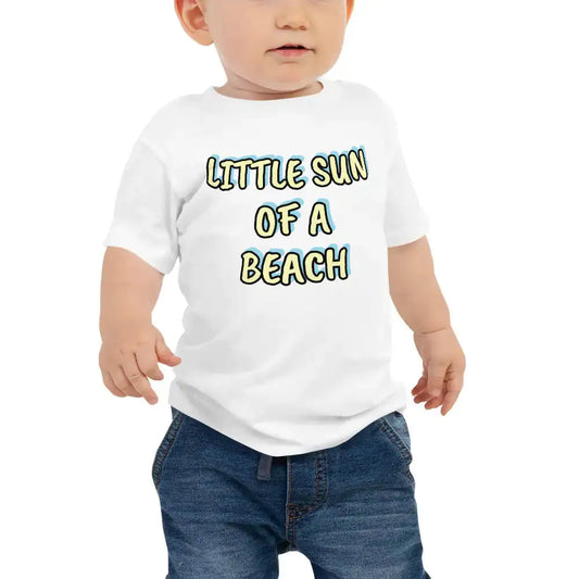 Son Of A Beach Baby T-Shirt – Funny Tropical Short Sleeve Tee for Babies – Soft Cotton Jersey, Comfy & Durable