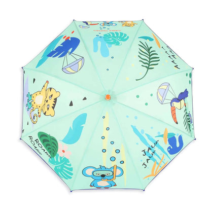 Milk&Moo Jungle Friends Kids Umbrella – Lightweight, Windproof, Manual Open, Unisex Design for Boys & Girls